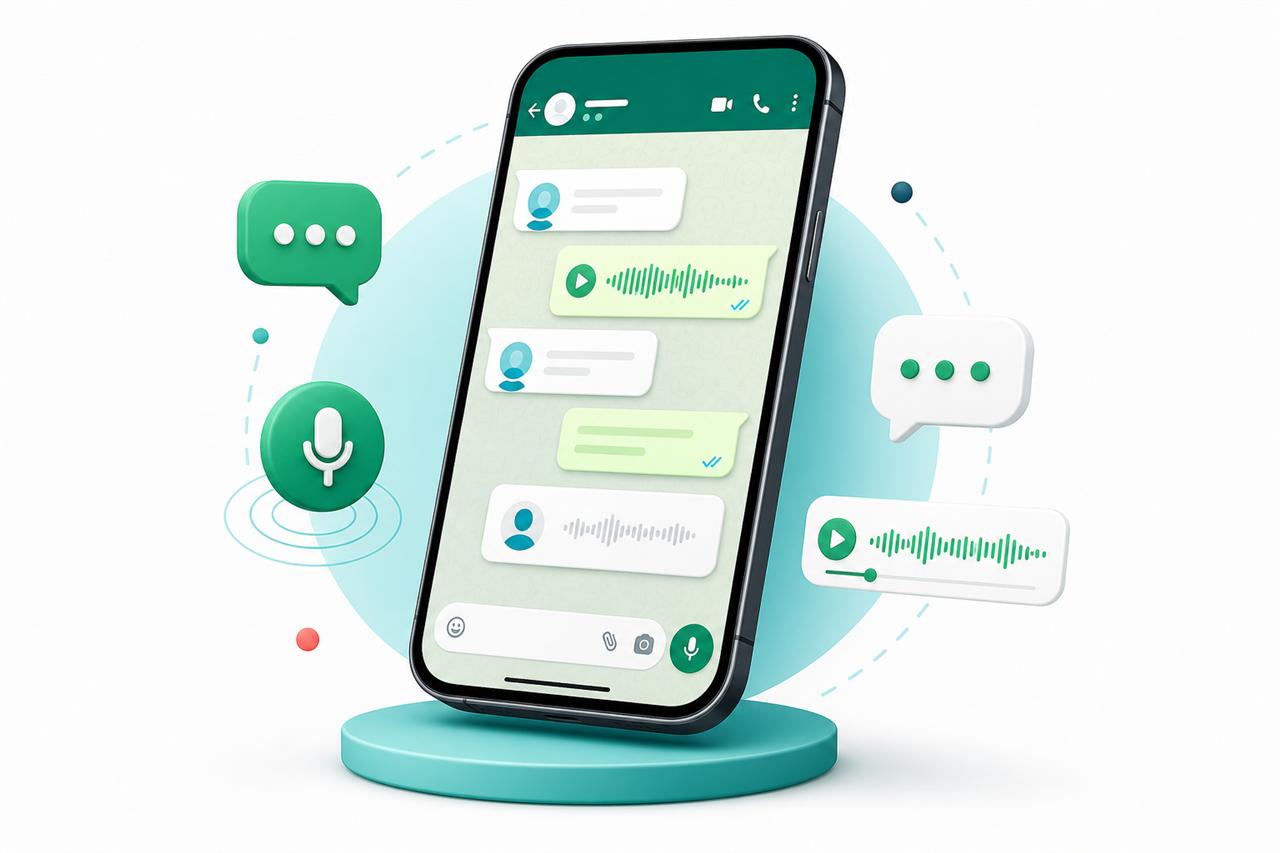 WhatsApp messages and voice notes flowing into a clean workflow